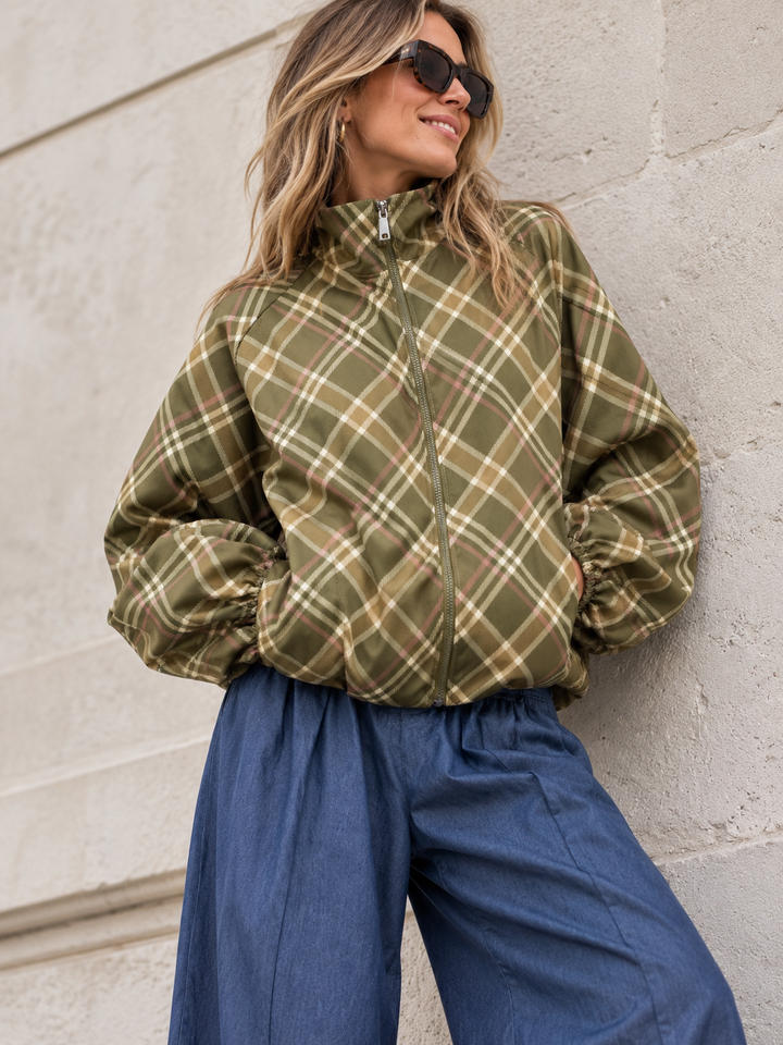 Kelby Tartan Zip Jacket Lime