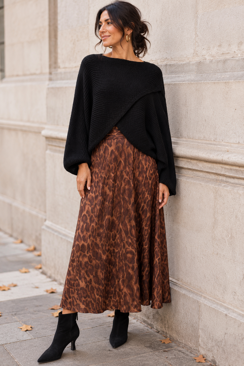 Cassie Faux Suede Leopard Skirt