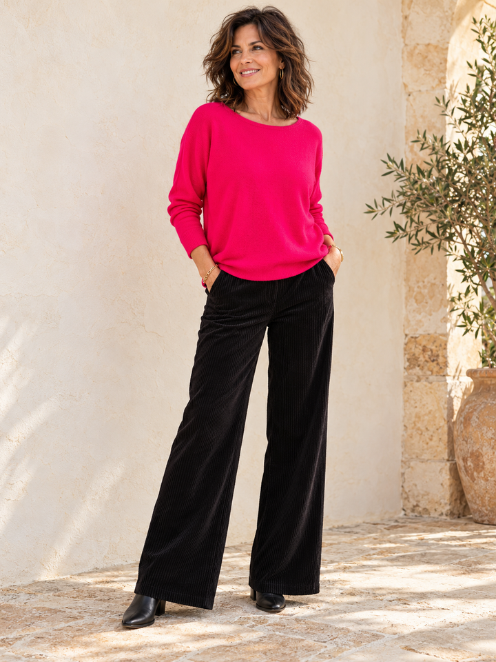 Anabelle Round Neck Jumper Fuchsia