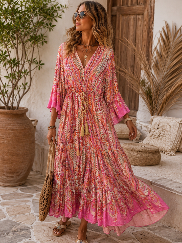 Alessia Paisley Tassel Midi Dress SECONDS