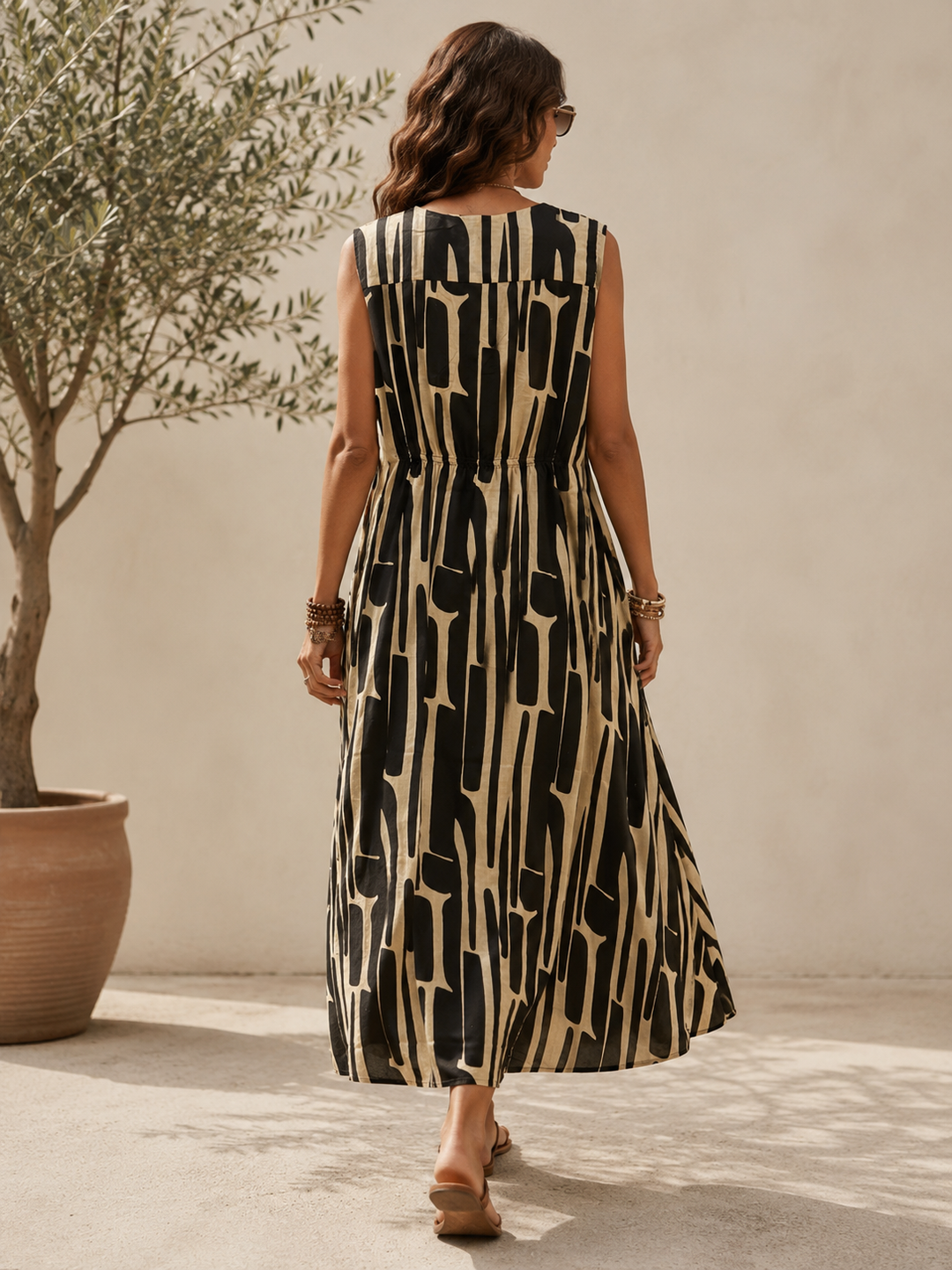 Paloma Abstract Cotton Maxi Dress