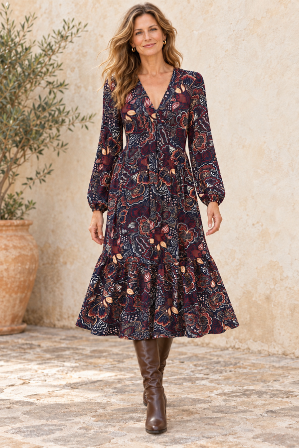 Floral Magic Dress Navy