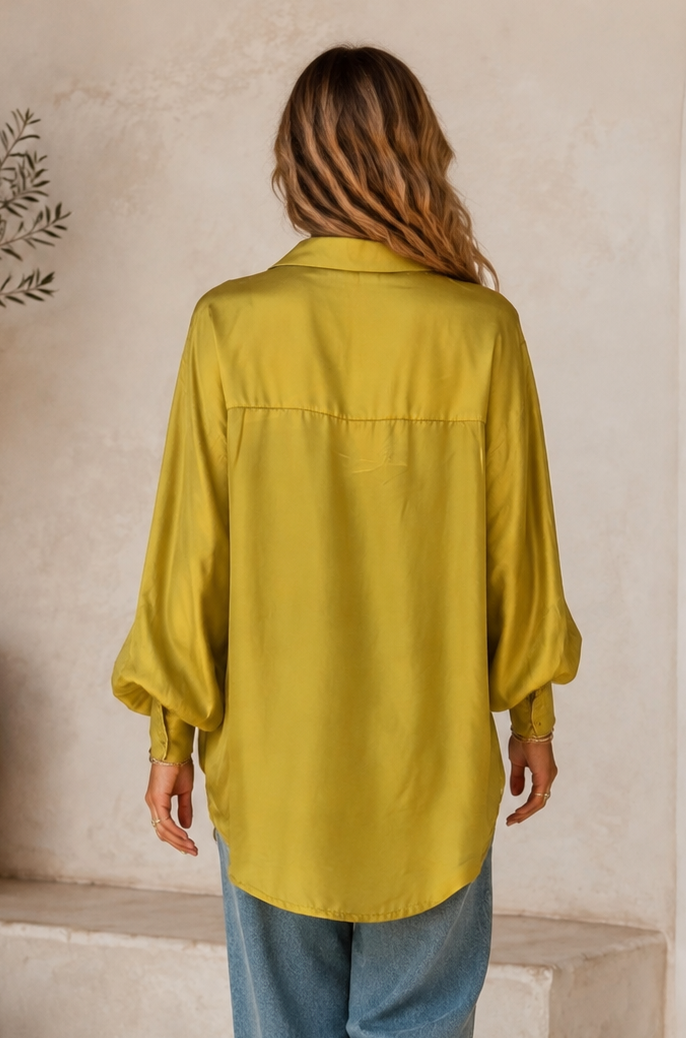 Sienna Silky Tencel Blouse Gold
