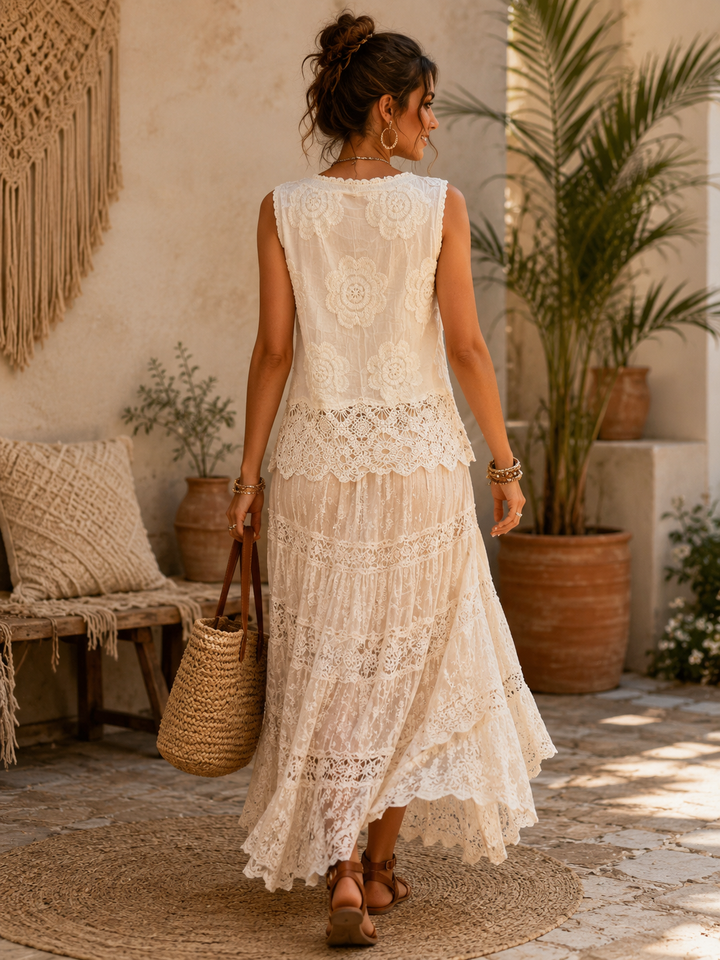 Chelsea Crochet Top Cream