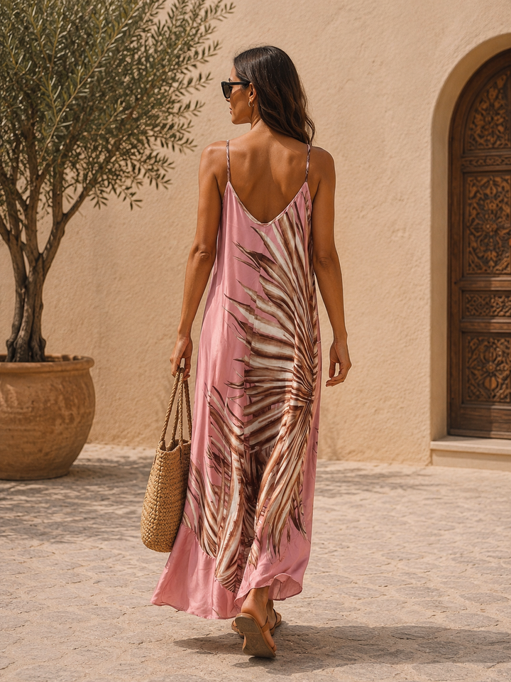Florentine Palm Dress Pink