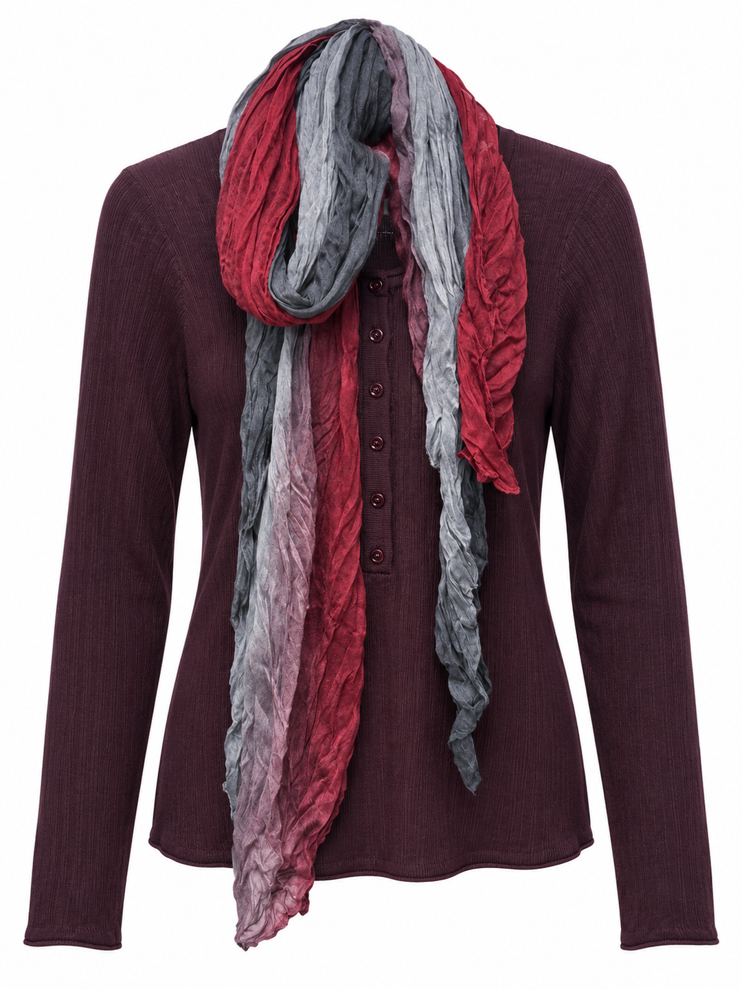 Ombre Scarf & Top Set Burgundy