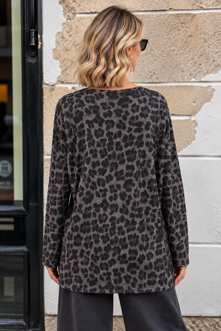 Leona Leopard Top Mocha