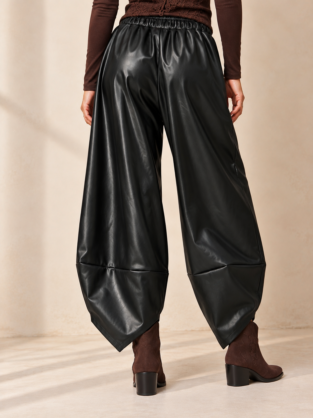Tahlia Faux Leather Trouser Black