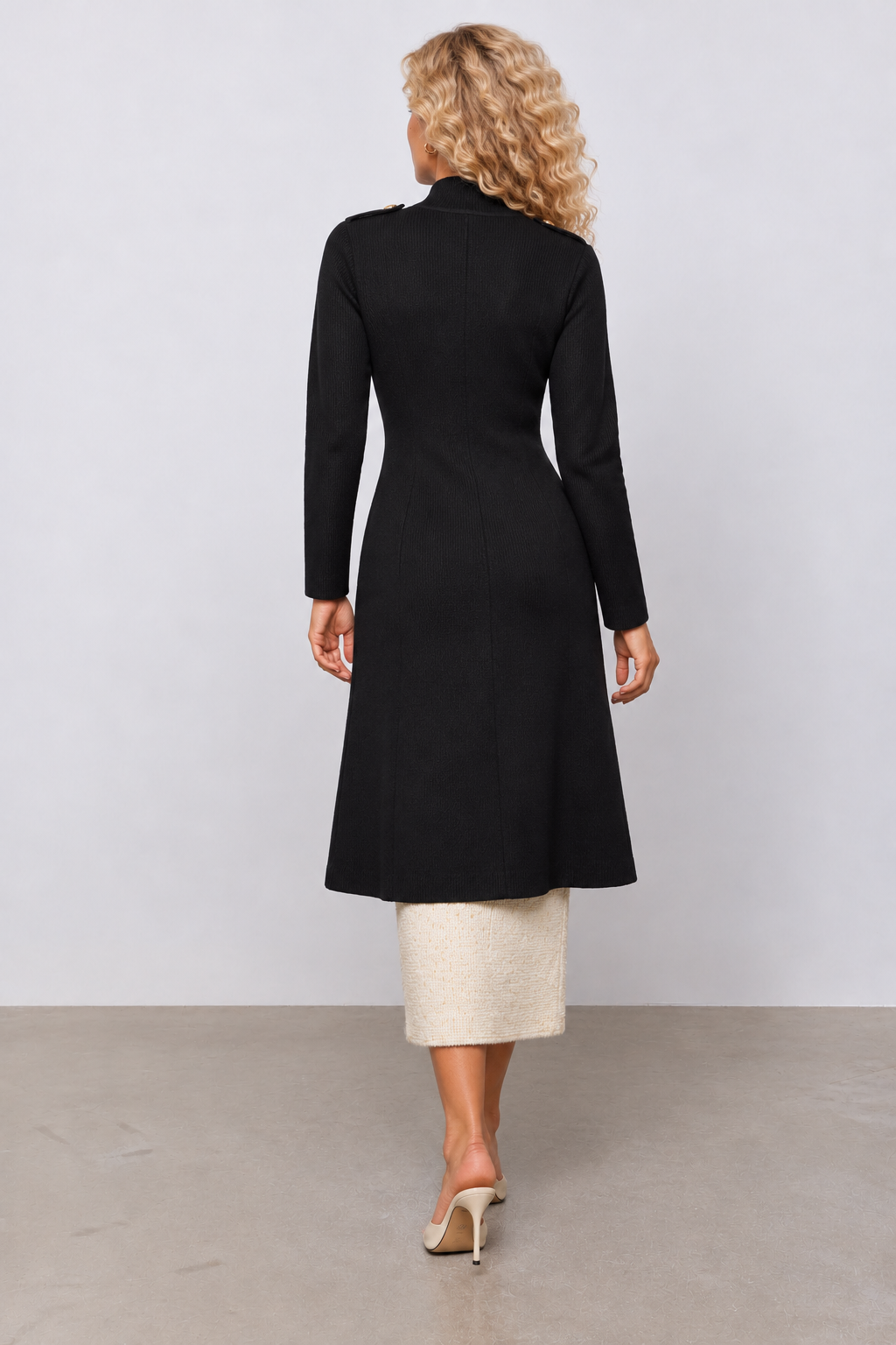 Marcia Military Zip Dress Black