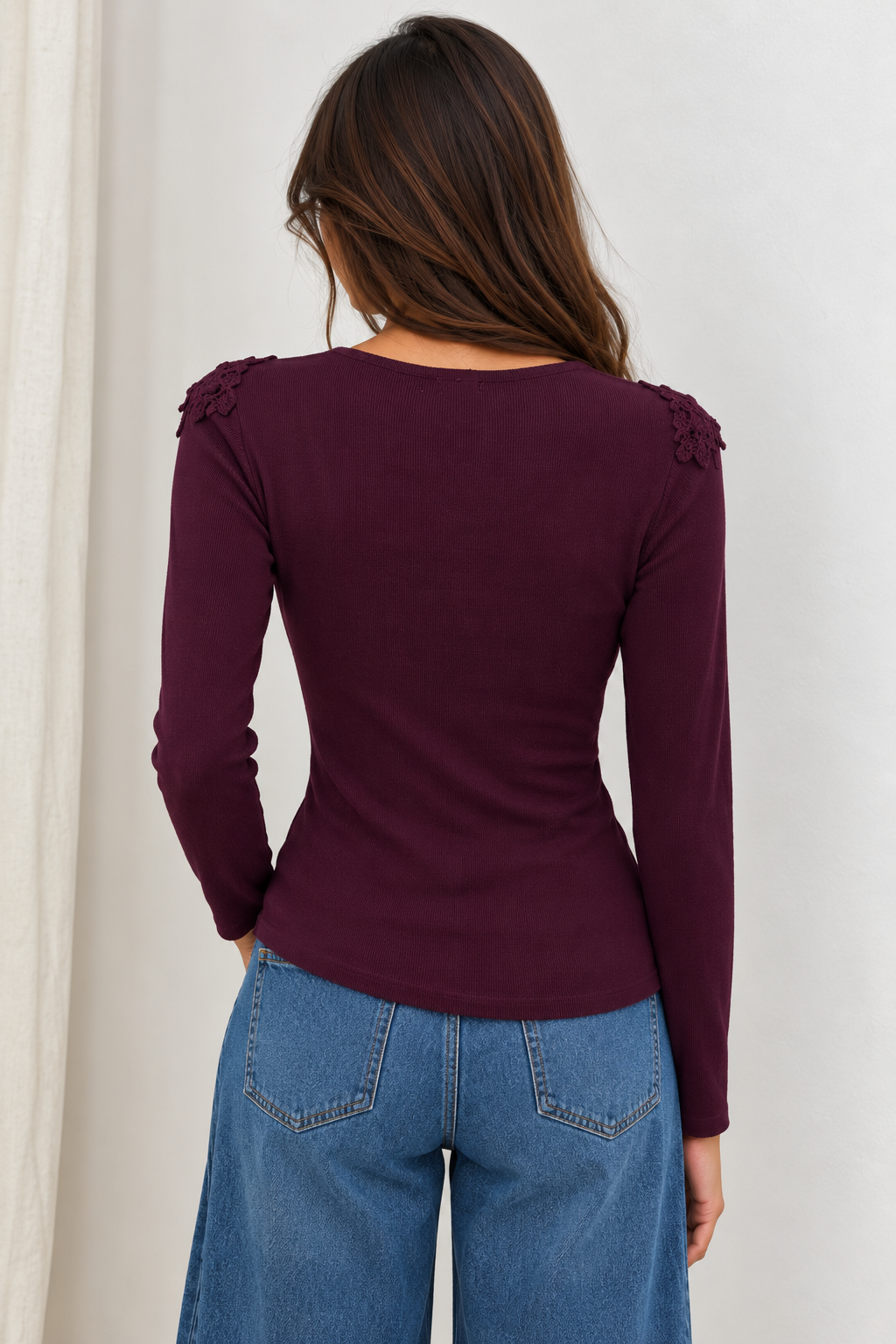 Amour Lace Detail Top Mulberry