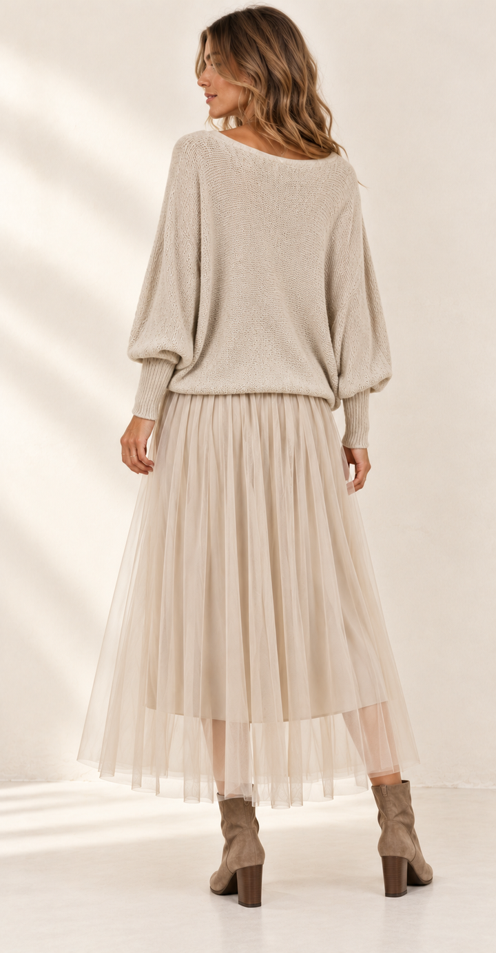Levana Dress & Jumper Set Cream