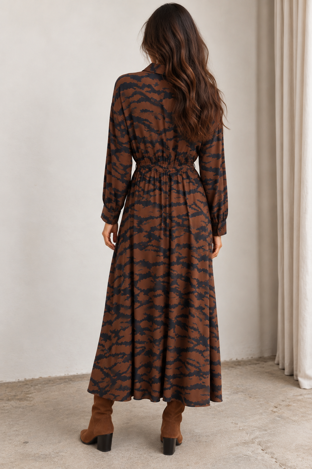 Zariah Zebra Print Dress Chocolate