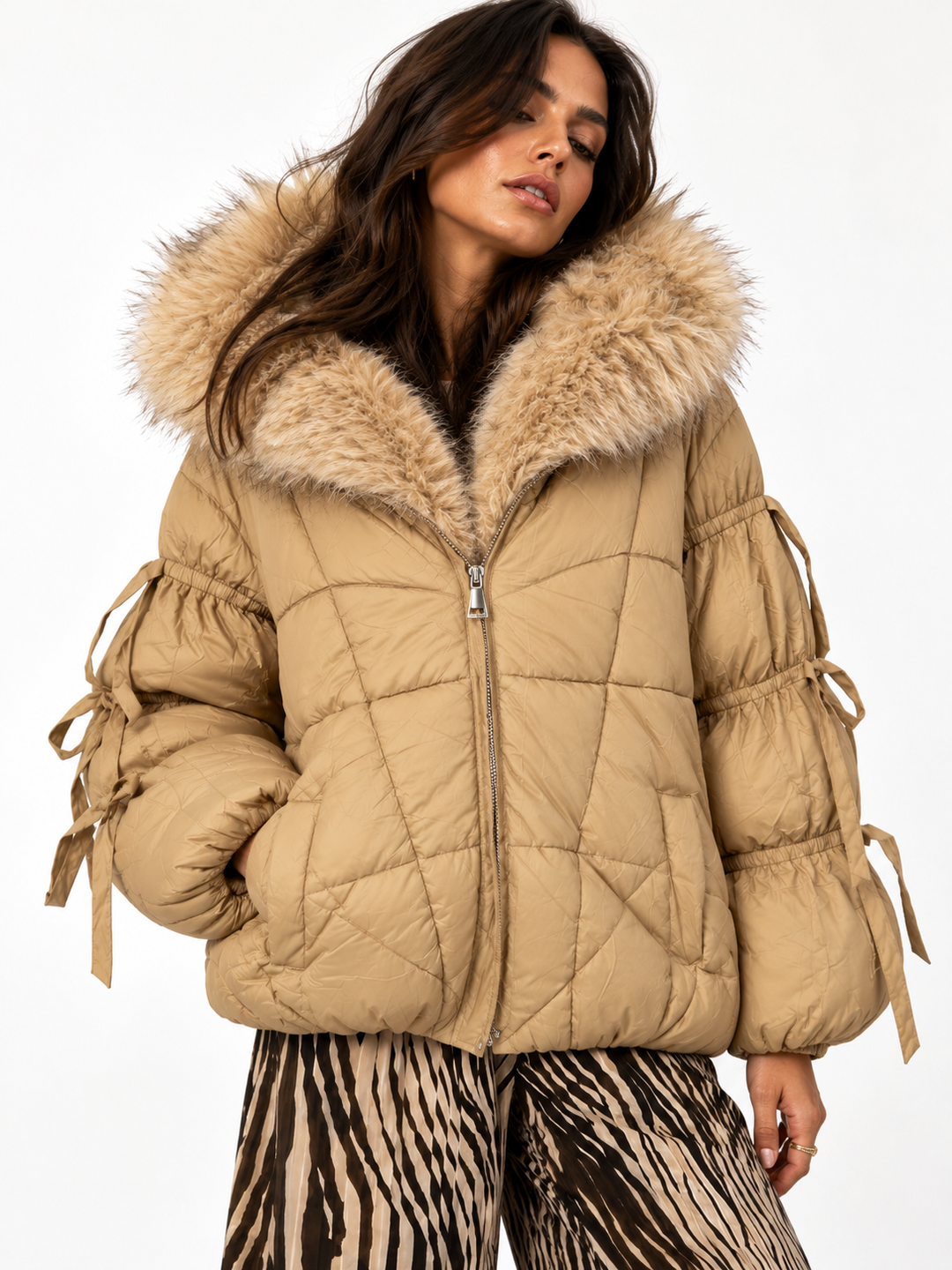 Blaze Oversized Puffer Coat Camel
