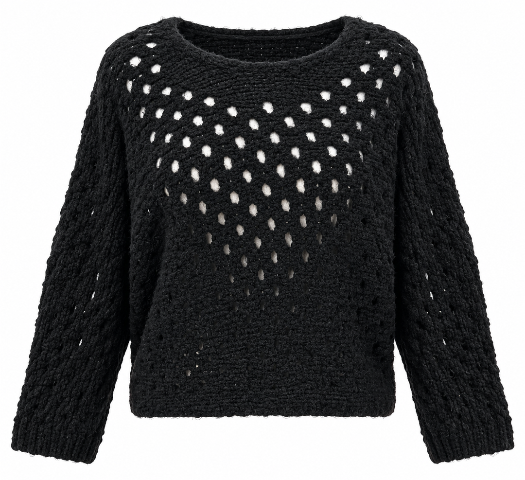 Cora Open Knit Jumper Black