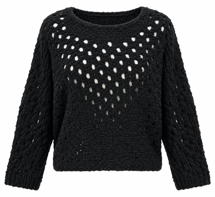 Cora Open Knit Jumper Black