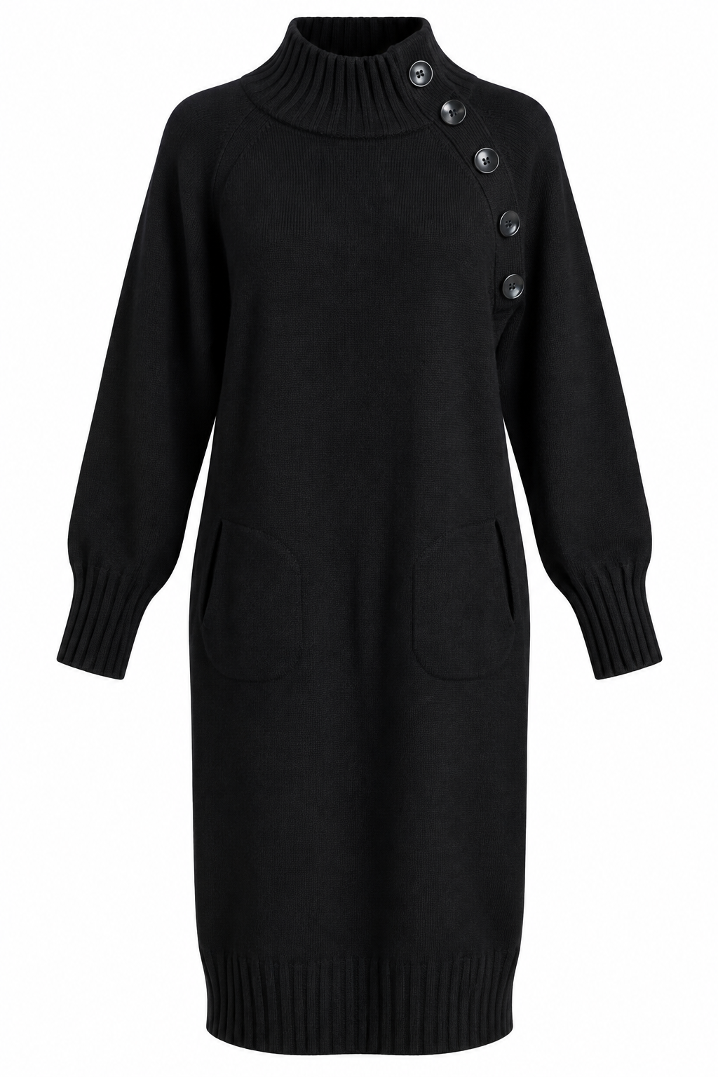 Stella Button Jumper Dress Black