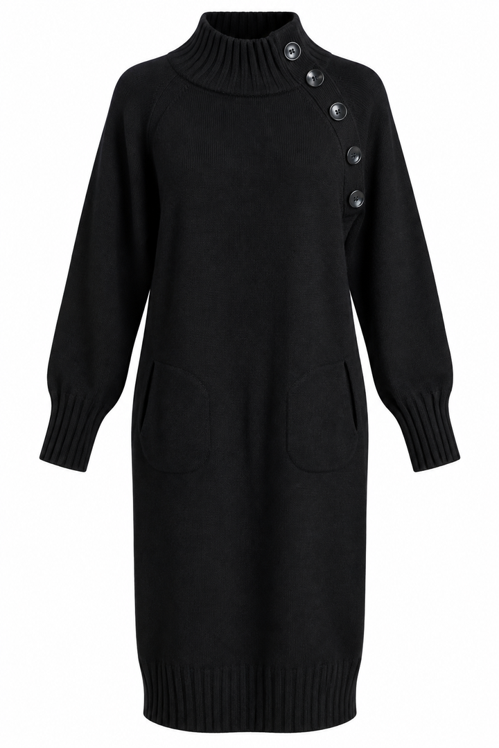Stella Button Jumper Dress Black