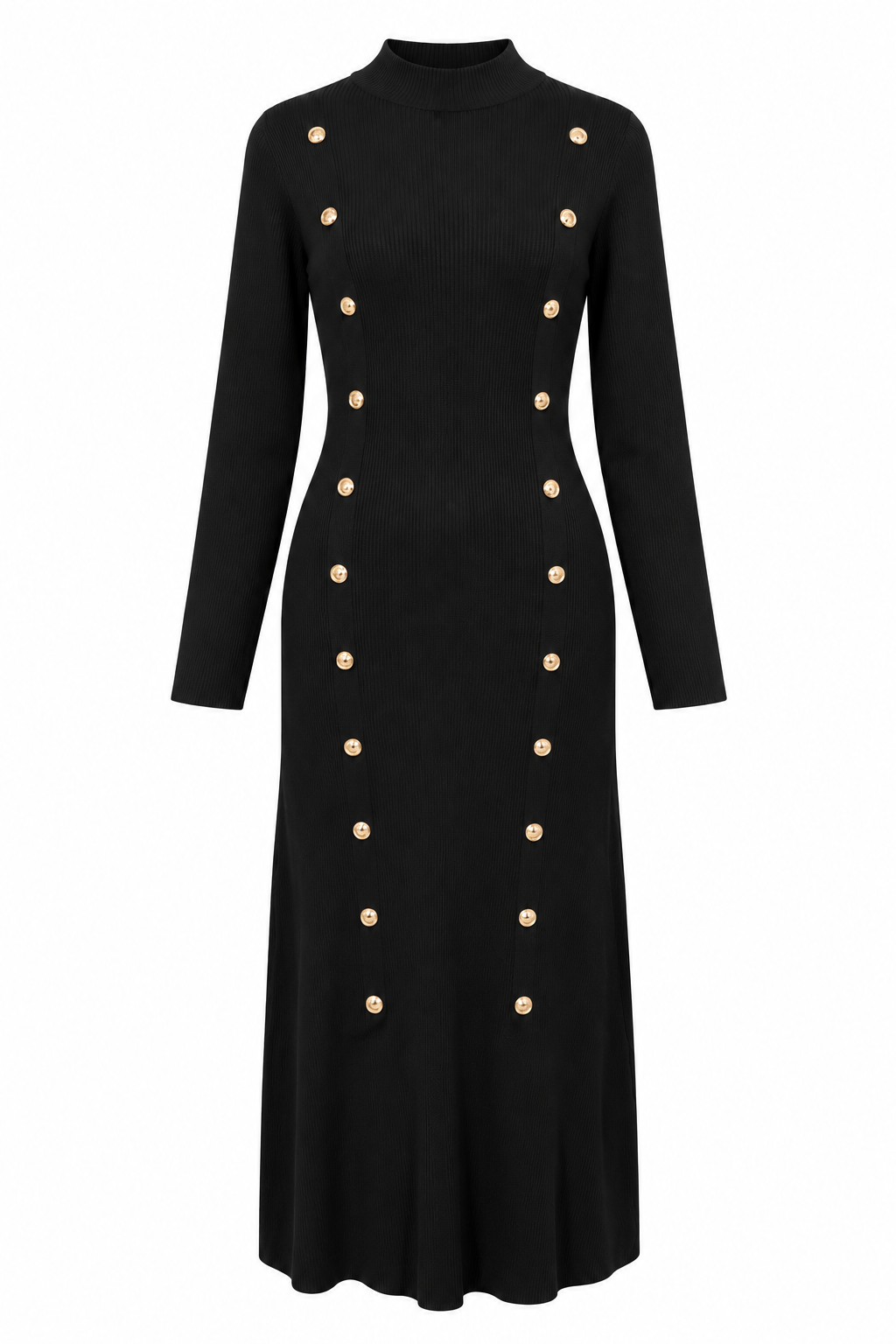 Melinda Military Knit Dress Black