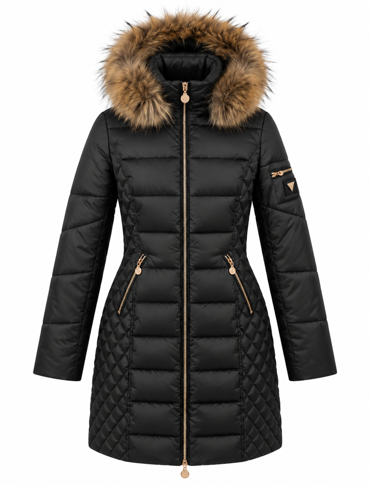 Eclipse Quilted Longline Coat Black