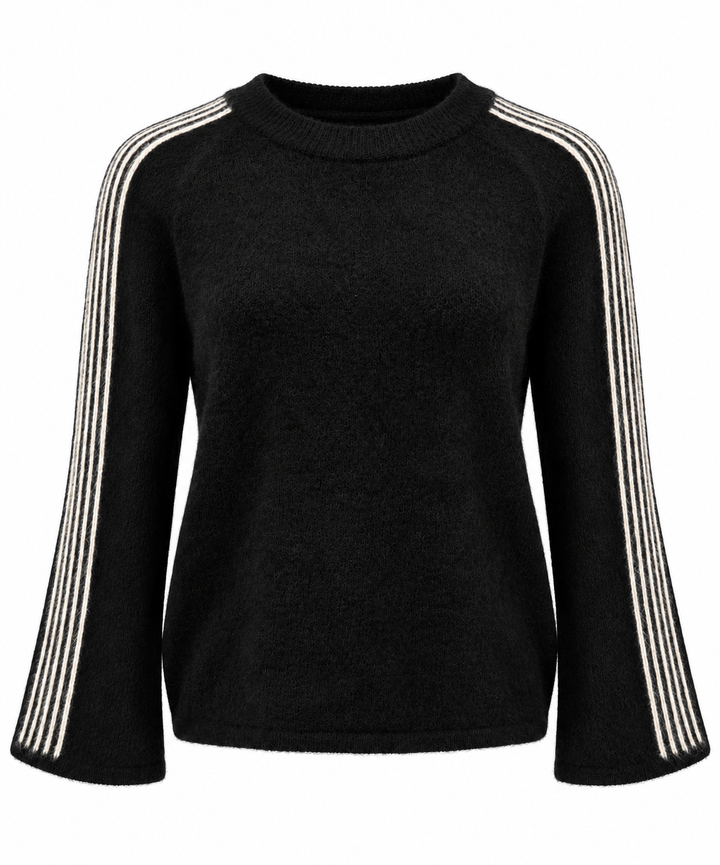 Shae Stripe Jumper Black