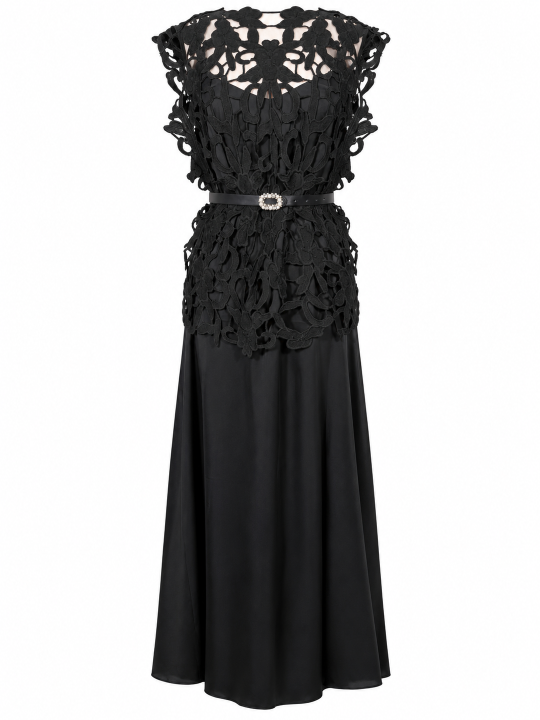 Enchanted Floral Lace Dress Set Black