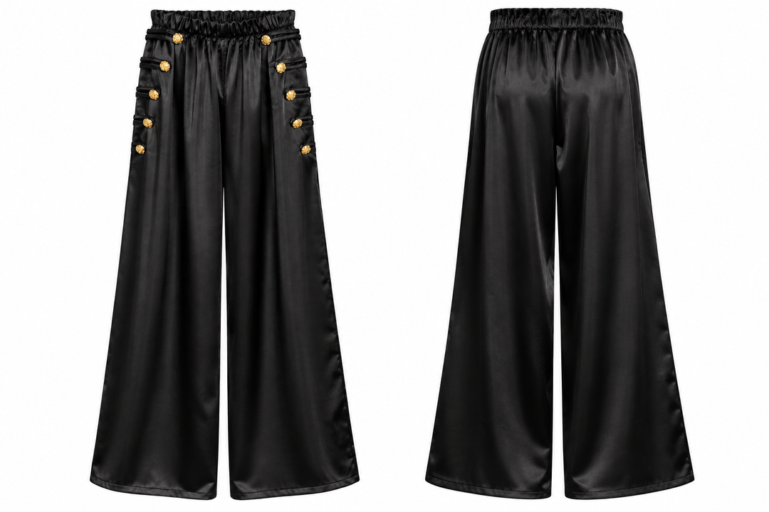 Amilah Military Silky Trousers Black