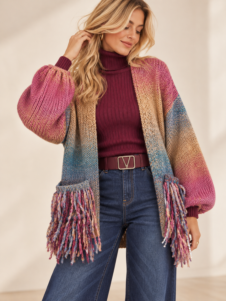 Boho Ombre Knit Cardigan Multi