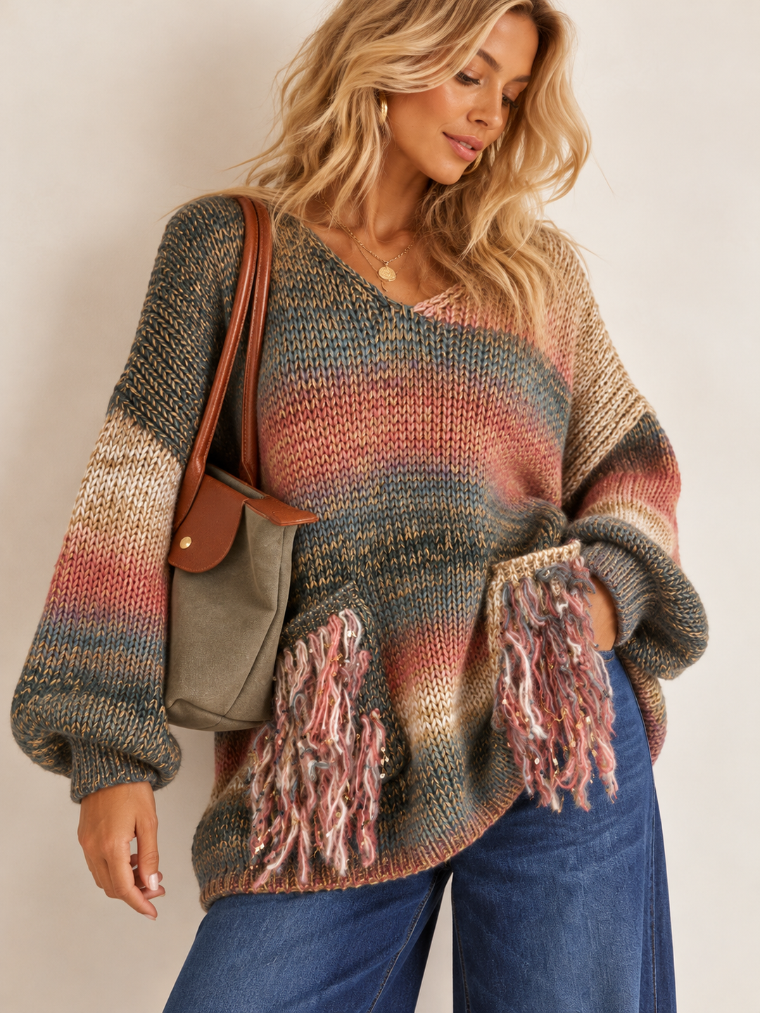 Boho Ombre Knit Jumper Multi