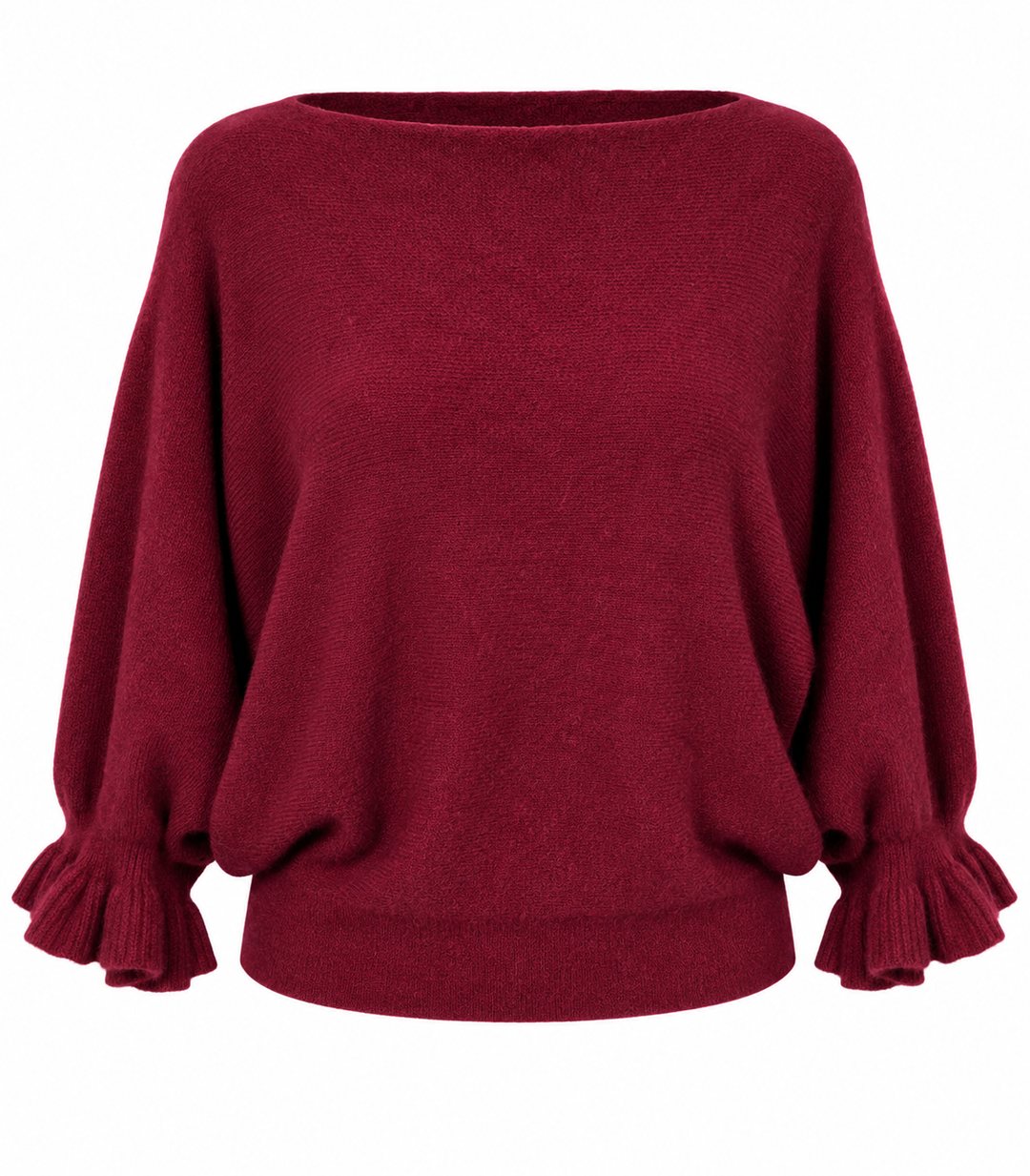 Ada Frill Batwing Jumper Burgundy