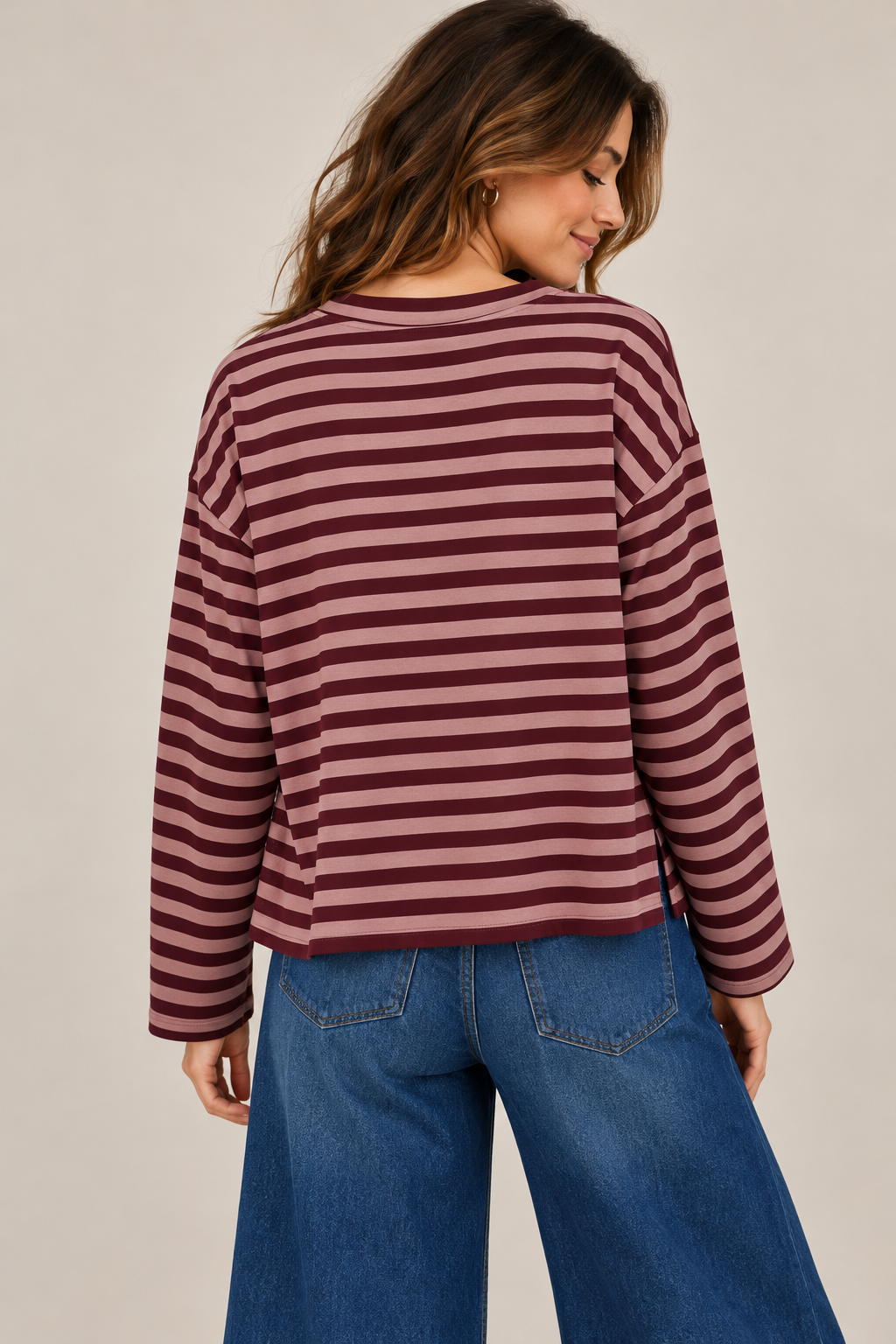 Sweetheart Stripes Jumper Burgundy