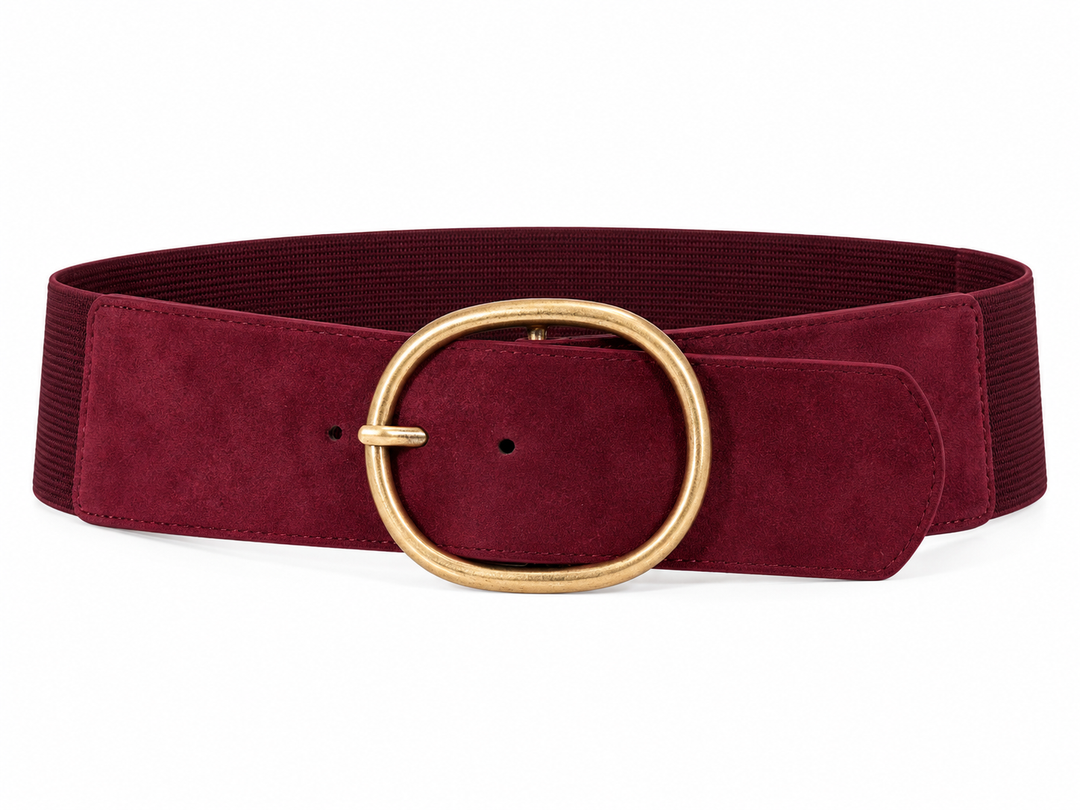 Elasticated Shimmer Belt Burgundy