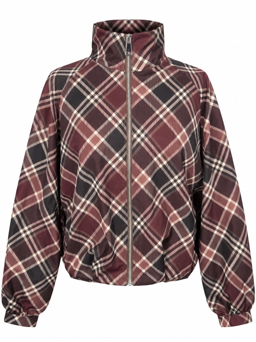 Kelby Tartan Zip Jacket Burgundy