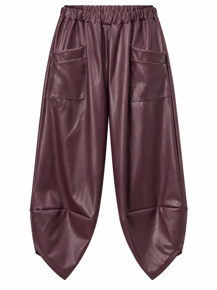 Tahlia Faux Leather Trouser Bordeaux
