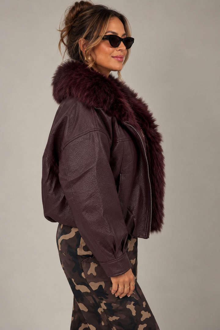 Elektra Luxe Jacket Burgundy