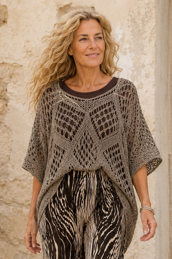 Orla Open Knit Top Mocha