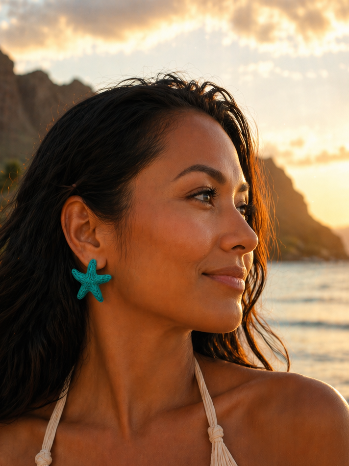 Shoreline Starfish Earrings – Turquoise