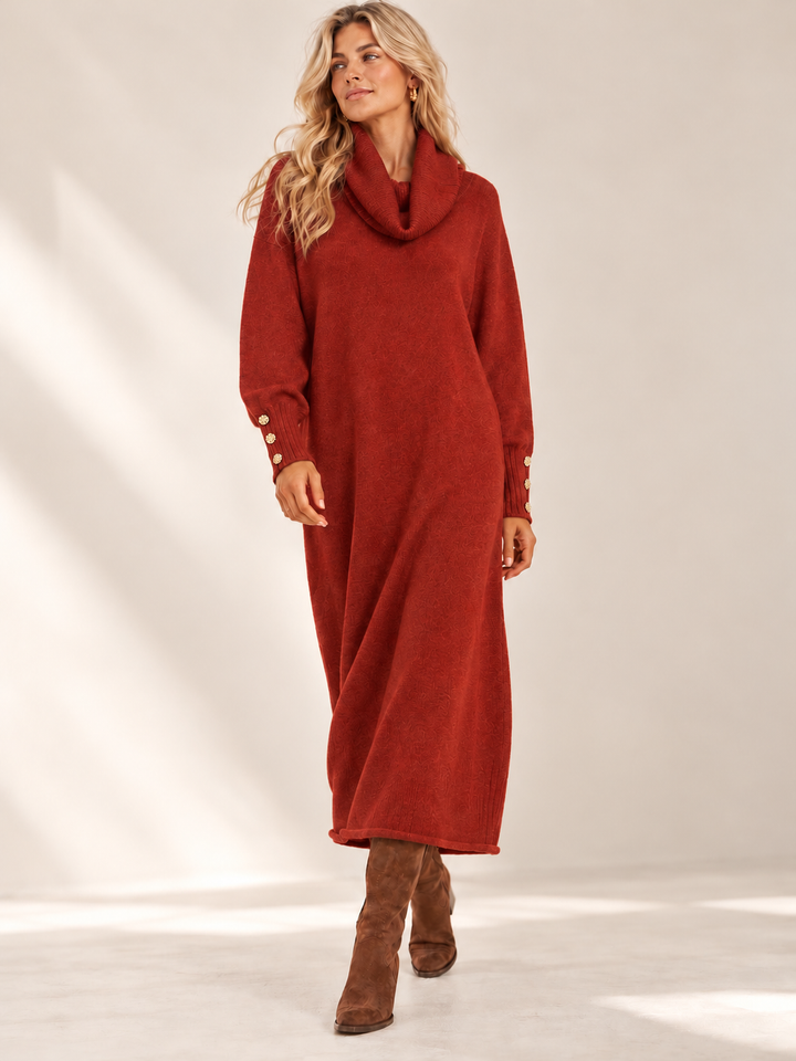 Rosamund Oversize Jumper Dress Rust