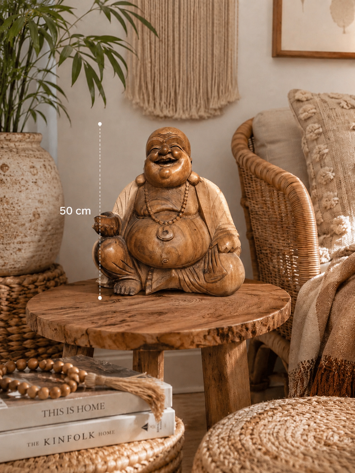 Hand Carved Laughing Buddha