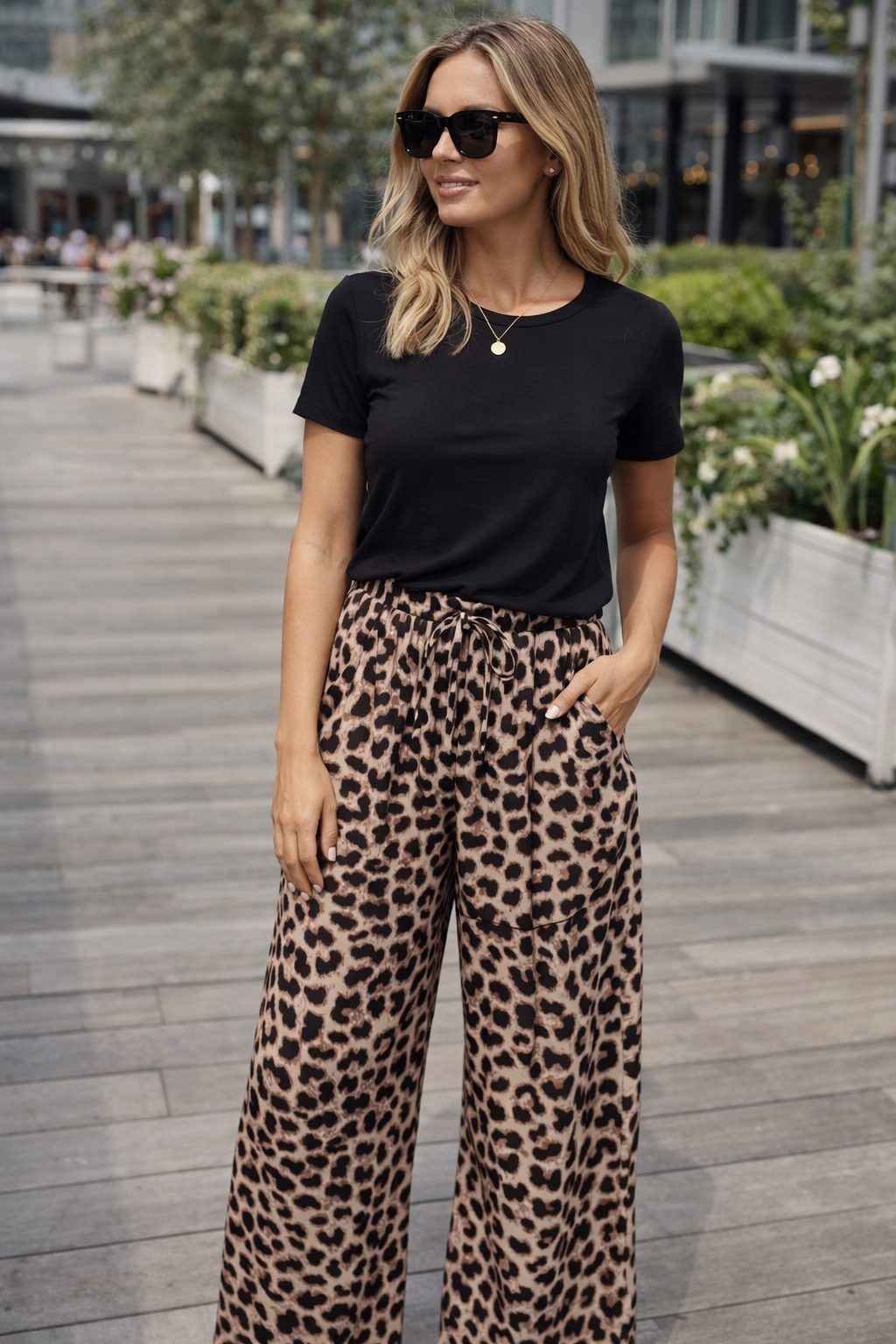 Silky Leopard Print Trouser