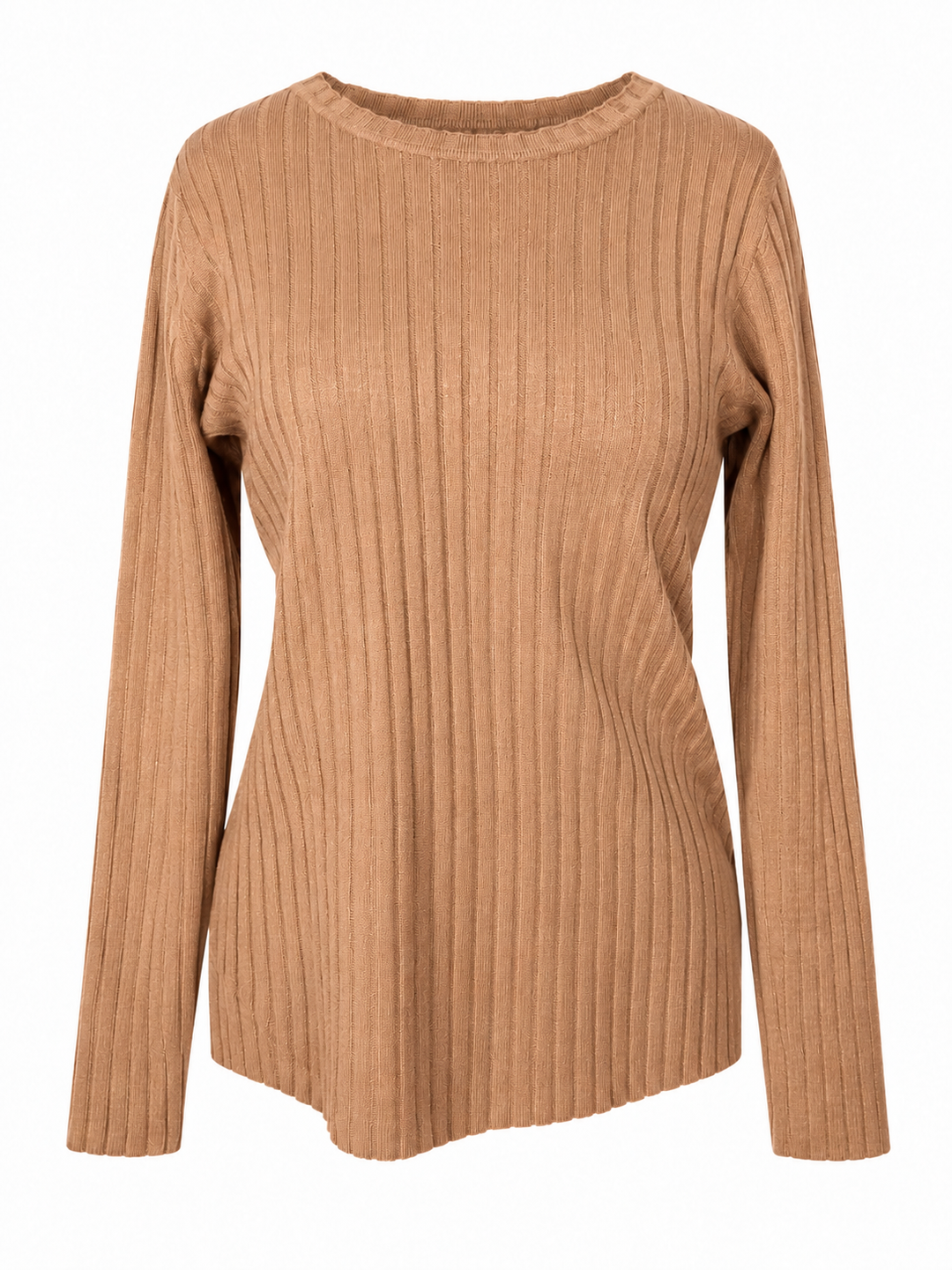 Tammy Rib Scoop Neck Top Camel