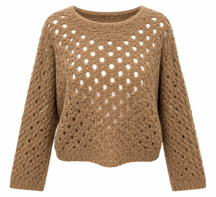 Cora Open Knit Jumper Camel