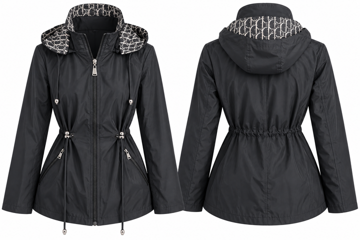 Christa Reversible Raincoat Black