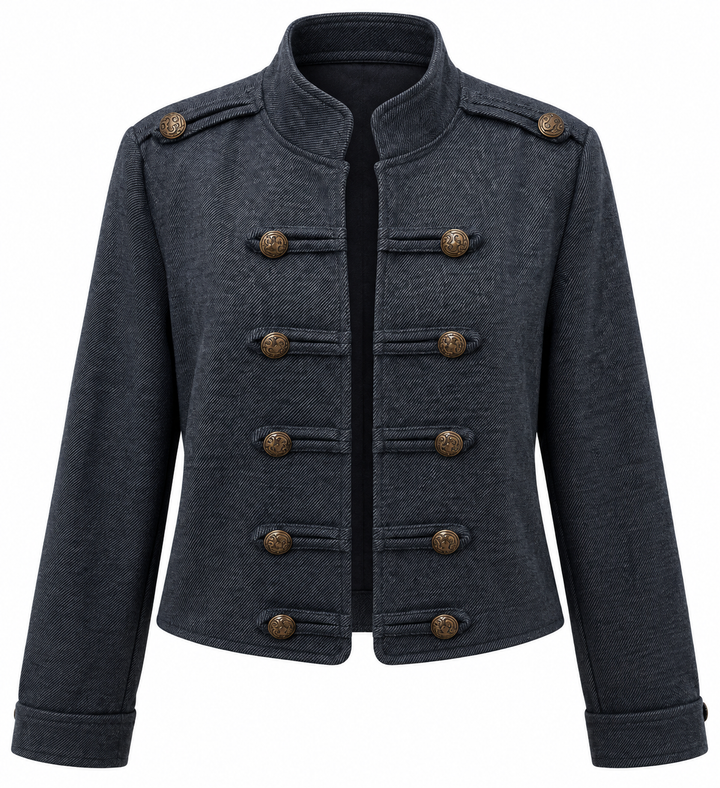 Vintage Military Cropped Jacket Denim