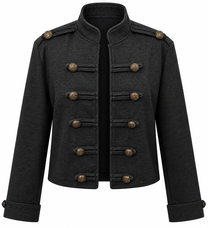 Vintage Military Cropped Jacket Espresso