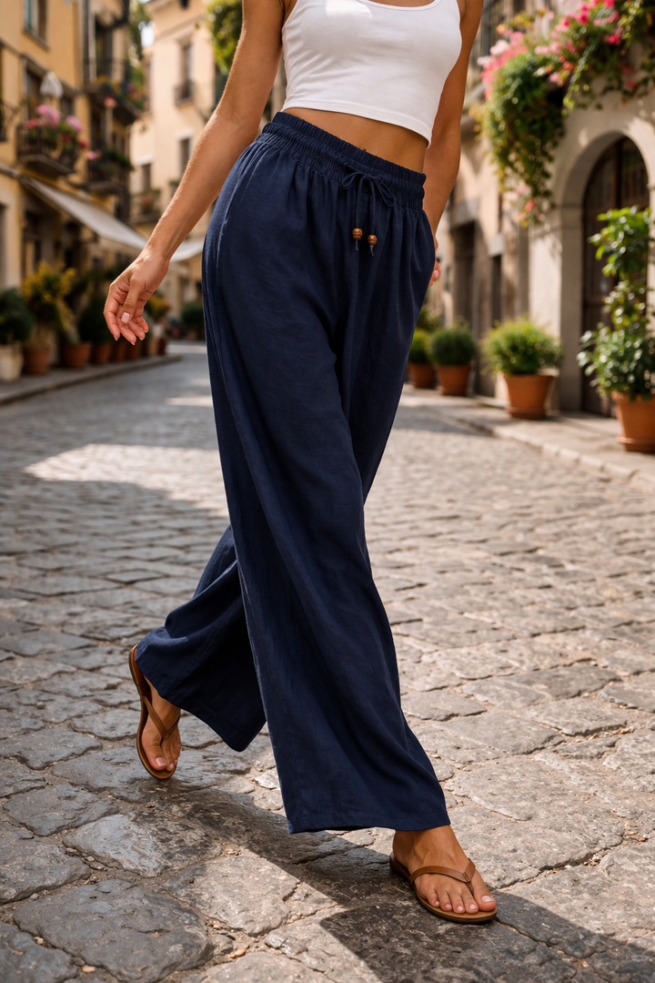 Selena Wide Leg Trousers Navy