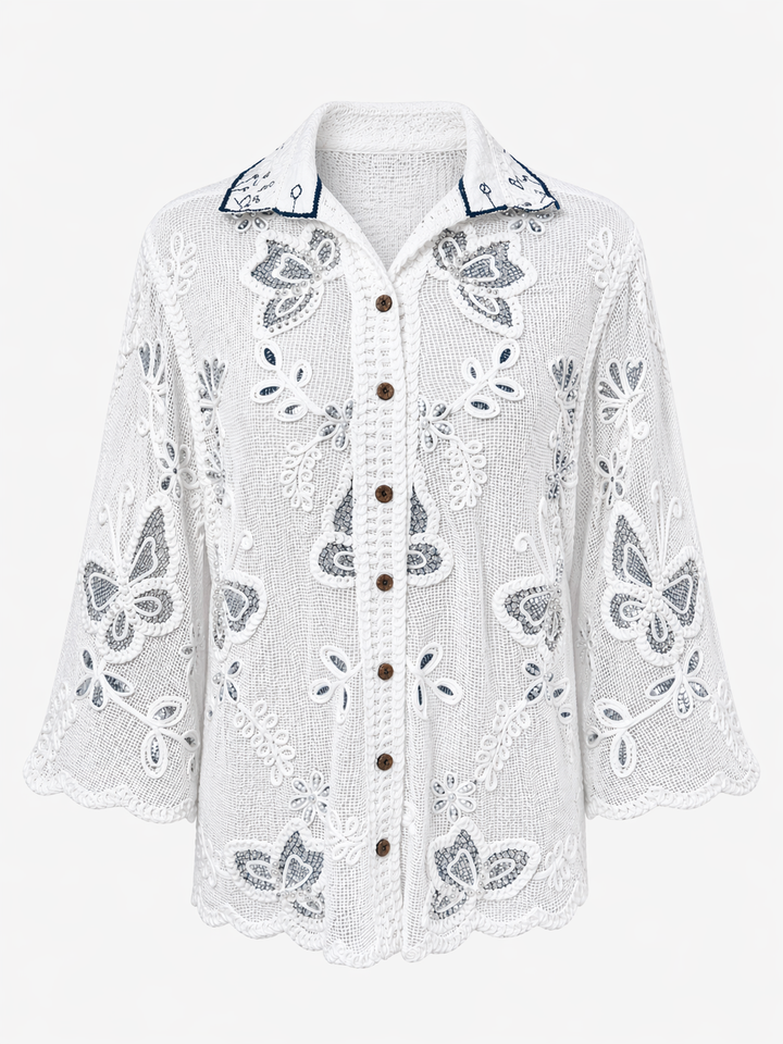 Marisol Sequin Shacket White
