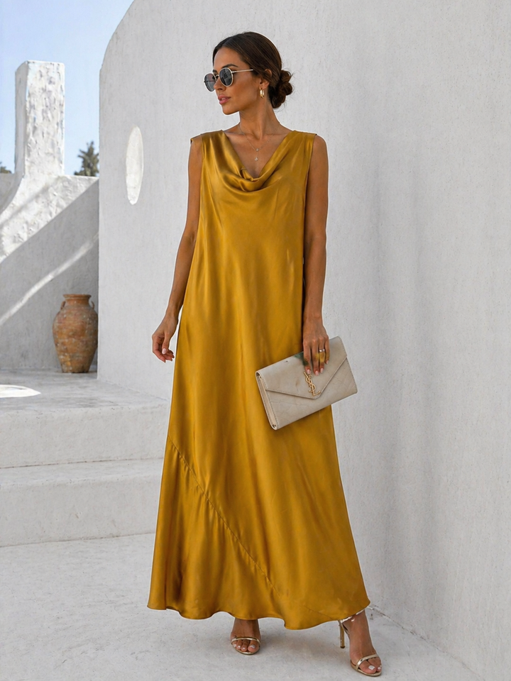 Cadence Cowl Dress Gold