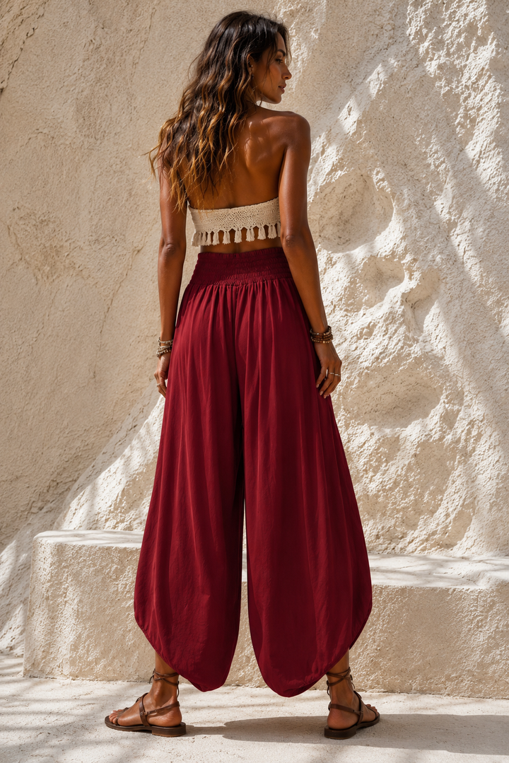 Amelita Split Barrell Leg Trousers Burgundy