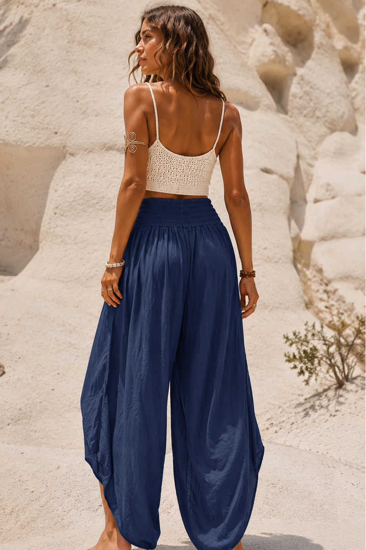Amelita Split Barrell Leg Trousers Navy