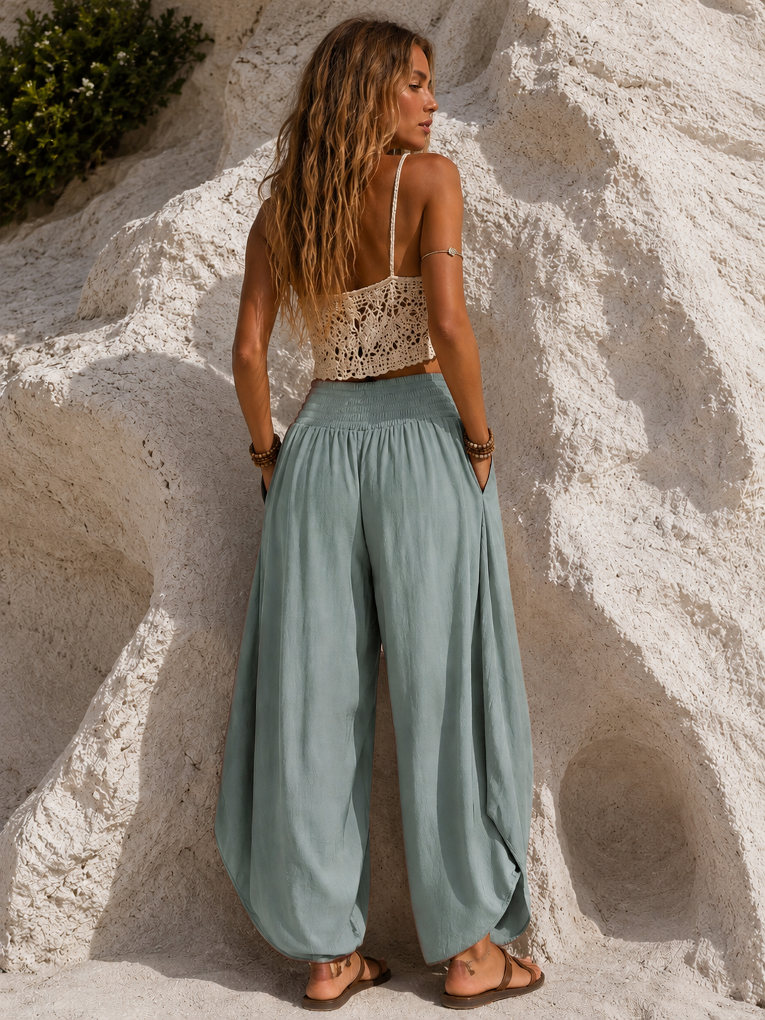 Amelita Split Barrell Leg Trousers Sage